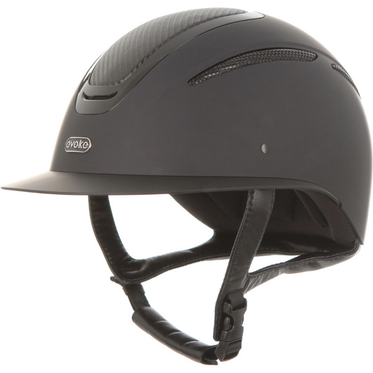 2026 Evoke Unisex Elara Classic Peak Riding Hat & Liner 200742008 - Black / Carbon